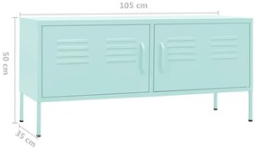 Móvel de TV aço 105x35x50 cm verde-hortelã
