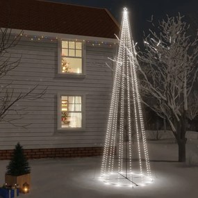 343499 vidaXL Árvore de Natal em cone 1134 LEDs 230x800 cm branco frio