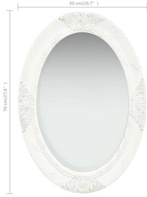 Espelho de parede estilo barroco 50x70 cm branco