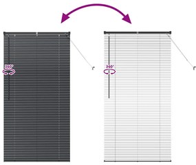 Persiana de Janela com cortinas Outros Manual Preto 80 x 130 cm Alumín