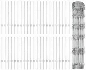 Postes de Cerca vidaXL 11 pcs U-Channel 80 cm Aço Galvanizado