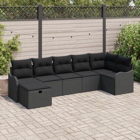 Conjunto de Sofá Modular VidaXL de 7 Peças com Almofadas Rattan Poliés