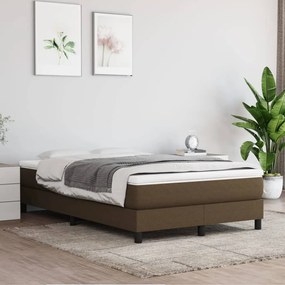 Estrutura de cama 120x200 cm tecido castanho-escuro