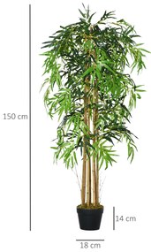 Bambu Artificial com Vaso Decorativo – 150 cm – Realista e de Baixa Ma