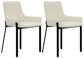 vidaXL Cadeiras de jantar 2 pcs tecido cor creme
