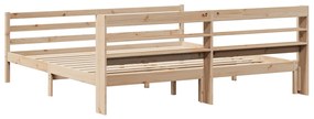 Estrutura de cama com cabeceira 200x200 cm pinho maciço