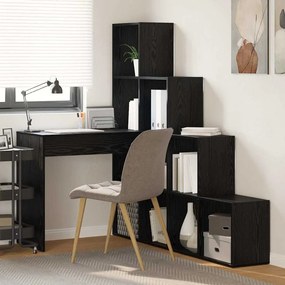 vidaXL Secretária de canto Carvalho preto 101,5 x 149,5 x 149,5 cm