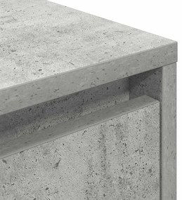 Mesa de cabeceira com luzes LED 38x34x50 cm cinzento-cimento