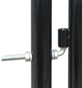 Portão de cerca com porta única 300x175 cm preto
