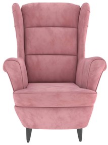 Poltrona em veludo cor-de-rosa