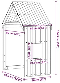 Telhado de cama infantil 60x89x134,5 cm pinho maciço branco