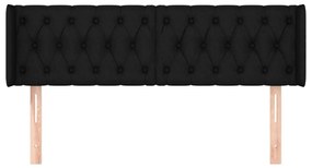 Cabeceira de cama c/ abas tecido 147x16x78/88 cm preto
