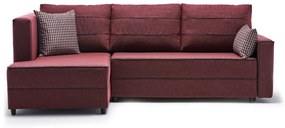 Sofá-Cama de Canto Ece – Vermelho Claret – 242x88x90 cm