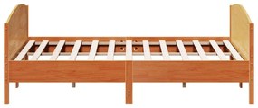 Cama sem colchão 200x200 cm pinho maciço castanho-mel