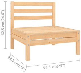 Sofá de centro para jardim madeira de pinho maciça