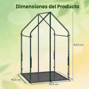 Miniestufa de Jardim, 90,5 x 90,5 x 152,5 cm, Resistente ao Vento, Transparente