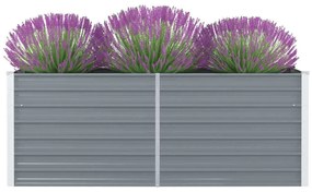 Canteiro de jardim elevado 160x80x45cm aço galvanizado cinzento