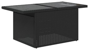 Conjunto de Sofá de Jardim com 6 Peças e Almofadas em Rattan Preto