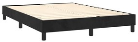 Cama box spring c/ colchão/LED 140x190 cm veludo preto