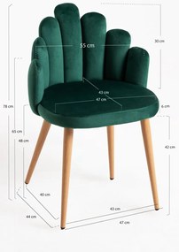 Cadeira Hand Veludo - Verde