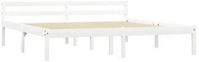 Estrutura de cama 160x200 cm madeira pinho maciço branco