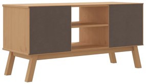 Móvel de TV OLDEN 114x43x57cm pinho maciço branco e castanho