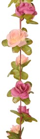 Grinaldas de flores de Natal 6 pcs 250 cm vermelho rosado