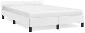 vidaXL Estrutura de cama sem colchão 120x190cm couro do falso branco