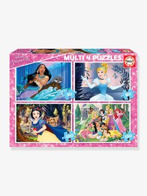 Lote de 4 puzzles progressivos de 50 a 150 peças Disney® Princesas, da EDUCA rosa medio liso com motivo