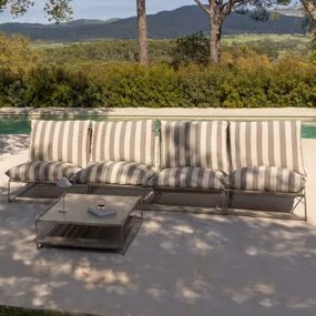 Conjunto De Jardim Com Sofá Modular De 4 Peças E Mesa Auxiliar Conversível Amaro Tapioca Bege - Castanho Moka - Sklum