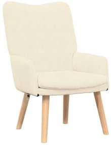 Poltrona Relaxante Cream em Tecido Corduroy