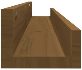 Prateleiras de parede 2pcs 110x12x9cm pinho maciço castanho-mel