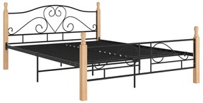 Estrutura cama c/ cabeceira sem colchão 140x200 cm metal preto