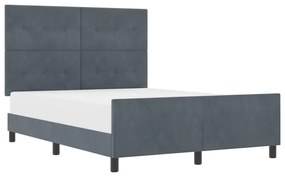 Cama vidaXL Cinza Escuro 160x200 cm Veludo