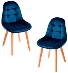 Pack 2 Cadeiras Kelen Veludo - Azul