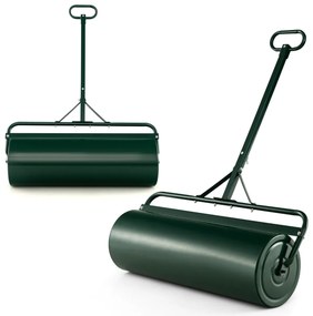 Rolo para relva metálico 63L Ø30cm cheio de água/areia empurrado/puxado/enrolado com pega amovível  Verde