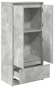 Armário com gaveta 55,5x34x119,5 cm cinzento cimento