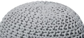 Pufe redondo em tricot cinzento claro 40 x 25 cm CONRAD Beliani