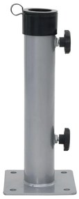 Base de guarda-sol para poste de Ø38/48 mm aço prateado