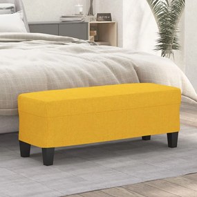 vidaXL Banco 100x35x41 cm tecido amarelo-claro