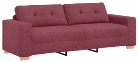 Conjunto de Sofá 2 Peças com Almofadas Vermelho Vinho Tecido