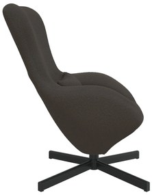 Cadeira de Ovo vidaXL Cinza Escuro em Tecido Curly Tipo Lã