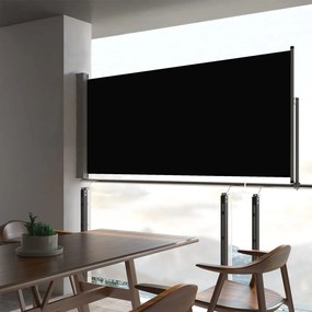 vidaXL Toldo lateral retrátil para pátio 60x300 cm preto