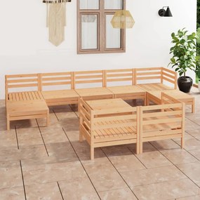 vidaXL 10 pcs conjunto lounge de jardim pinho maciço