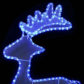 Rena decorativa Natal c/ malha de aço 306 luzes LED 60x24x89 cm