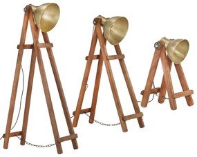 Candeeiros de chão 3 pcs E27 mangueira maciça cor bronze