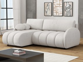 Sofá de canto Columbus 247, Cama com arrumação, 233x160x88cm, 116 kg, Pernas: Plástico