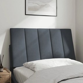 Almofadão de cabeceira 80 cm veludo cinzento-escuro