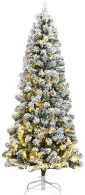 vidaXL Árvore Natal articulada artificial c/ 300 luzes LED/neve 180 cm