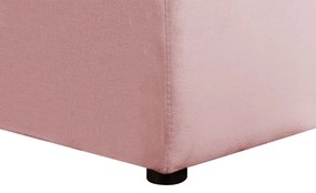 Cama de casal com arrumação em veludo rosa 140 x 200 cm NOYERS Beliani